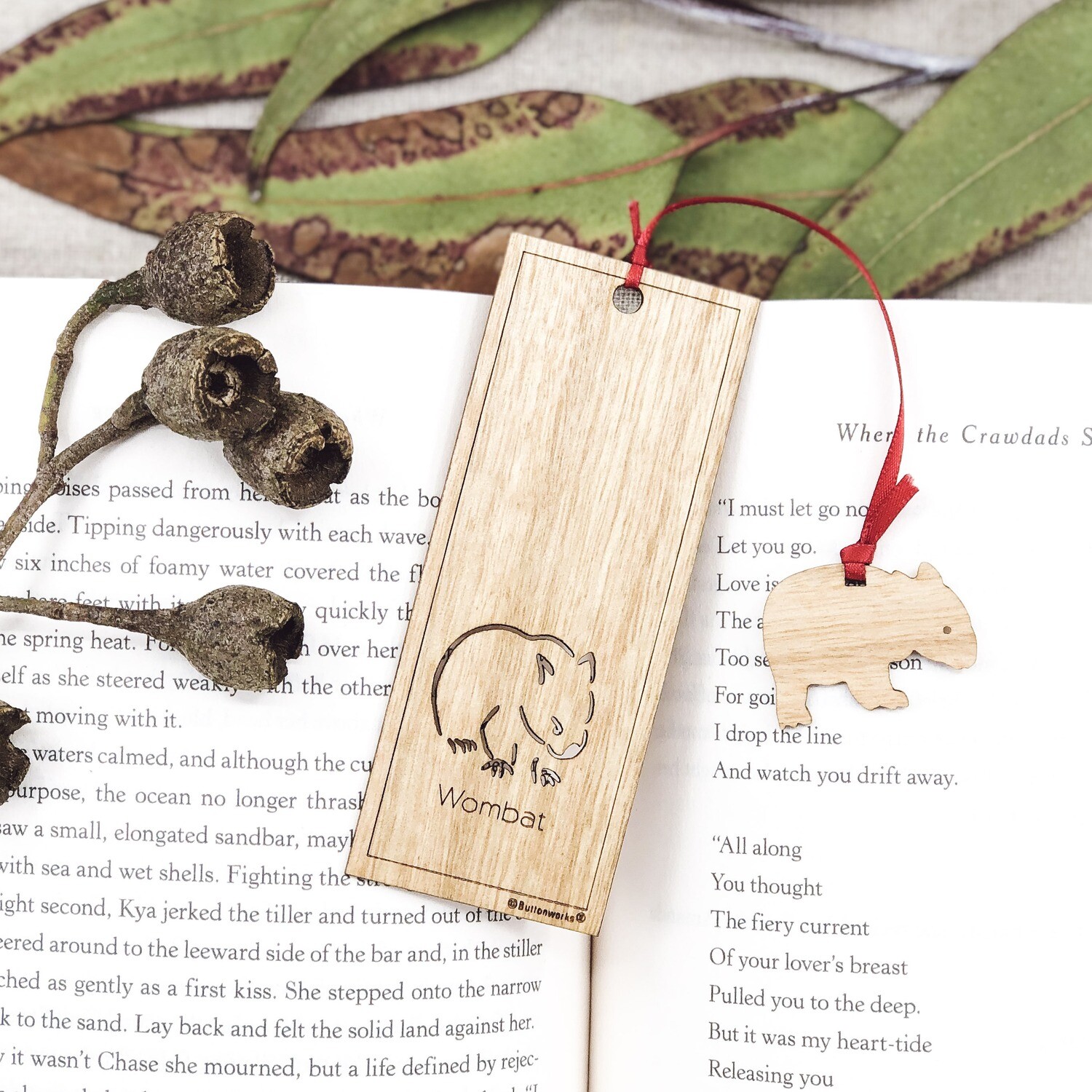 Wooden Book Mark - Wombat